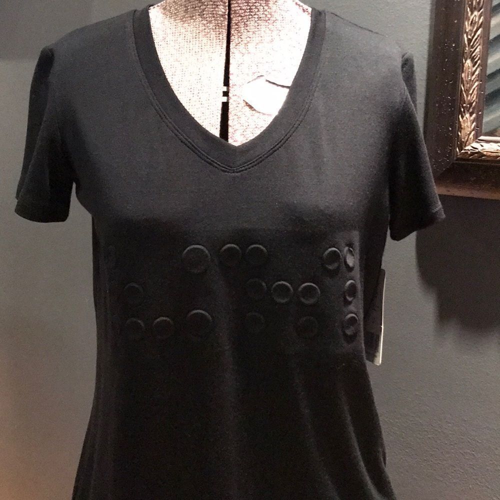 Ty Hunter (Reflex) black embossed dot tee, NWT, XS